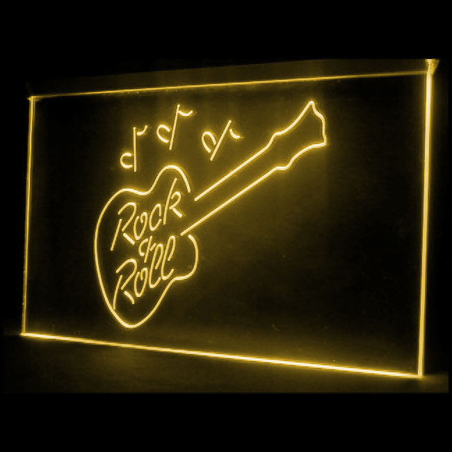 140031 Rock and Roll Music Guitar Bar Shop Open Home Decor Open Display illuminated Night Light Neon Sign 16 Color By Remote