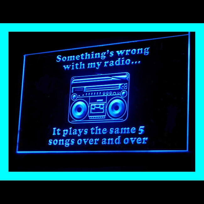 140063 Radio Play Same 5 Song Over Music Home Decor Open Display illuminated Night Light Neon Sign 16 Color By Remote