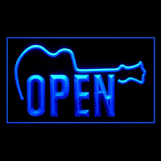 140085 Open Guitar Music Shop Store Sale Acoustic Home Decor Open Display illuminated Night Light Neon Sign 16 Color By Remote