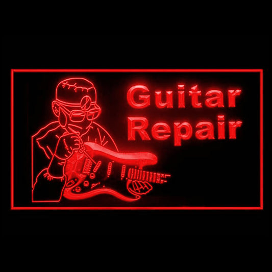 140090 Guitar Repair Music Shop Store Open Home Decor Open Display illuminated Night Light Neon Sign 16 Color By Remote