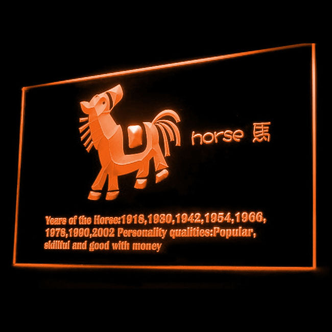 150005 Chinese Zodiac Horse Myth Month Year Home Decor Open Display illuminated Night Light Neon Sign 16 Color By Remote