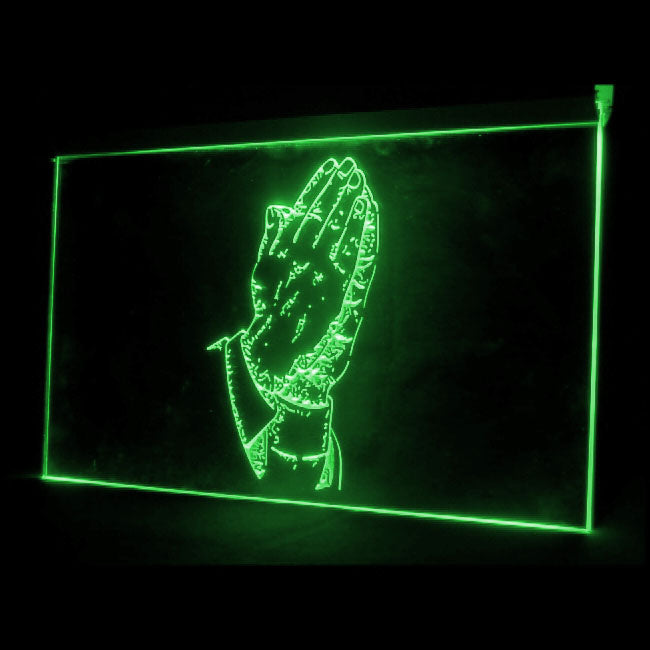 150018 Praying Hands Room Shop Home Decor Open Display illuminated Night Light Neon Sign 16 Color By Remote