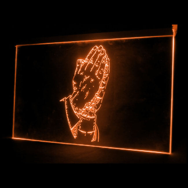 150018 Praying Hands Room Shop Home Decor Open Display illuminated Night Light Neon Sign 16 Color By Remote
