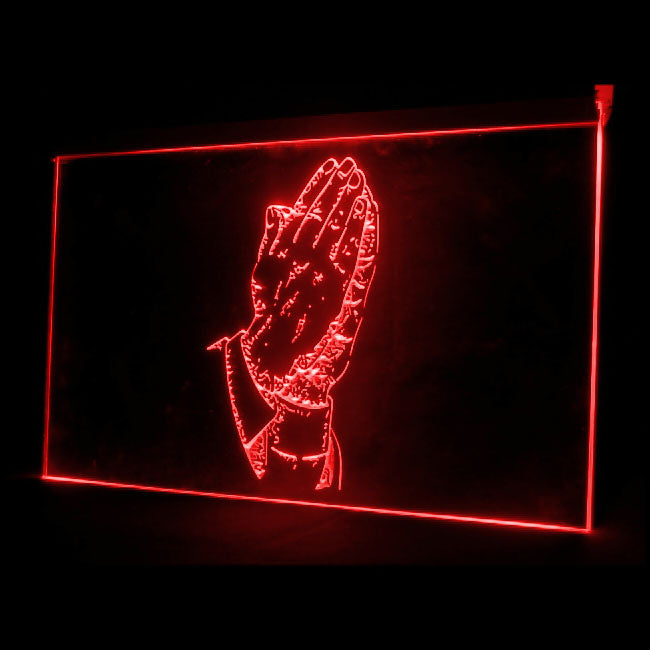 150018 Praying Hands Room Shop Home Decor Open Display illuminated Night Light Neon Sign 16 Color By Remote