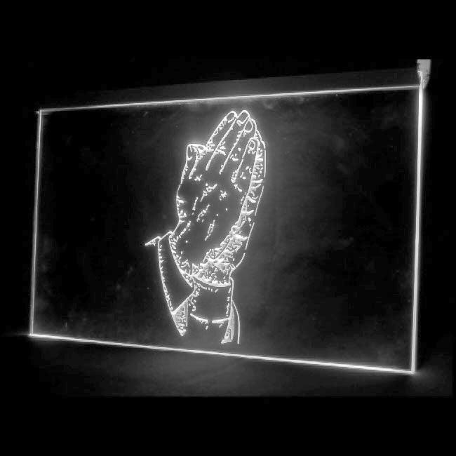 150018 Praying Hands Room Shop Home Decor Open Display illuminated Night Light Neon Sign 16 Color By Remote