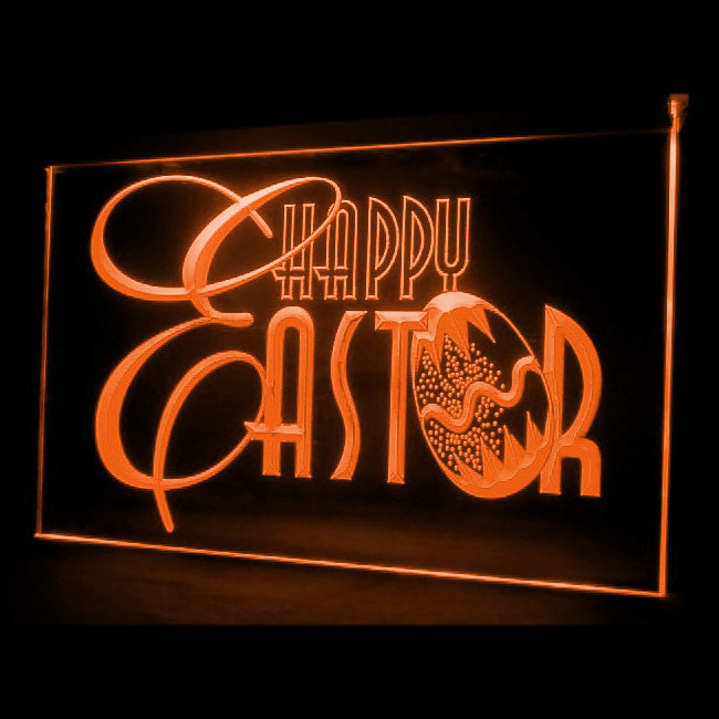 150020 Happy Easter Shop Store Open Home Decor Open Display illuminated Night Light Neon Sign 16 Color By Remote
