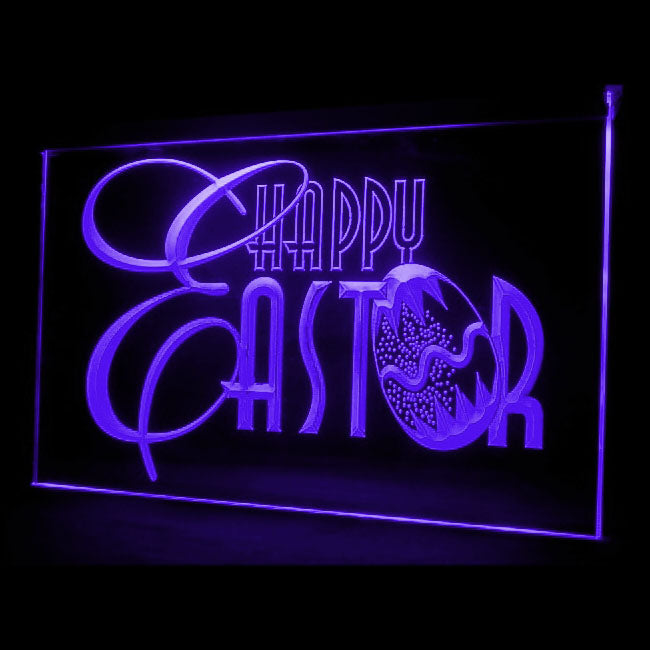 150020 Happy Easter Shop Store Open Home Decor Open Display illuminated Night Light Neon Sign 16 Color By Remote