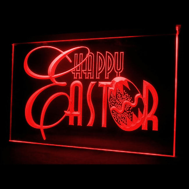 150020 Happy Easter Shop Store Open Home Decor Open Display illuminated Night Light Neon Sign 16 Color By Remote
