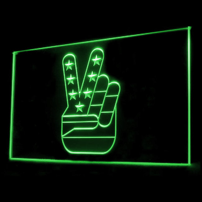 150022 Victory V US Flag SEALs Home Decor Open Display illuminated Night Light Neon Sign 16 Color By Remote
