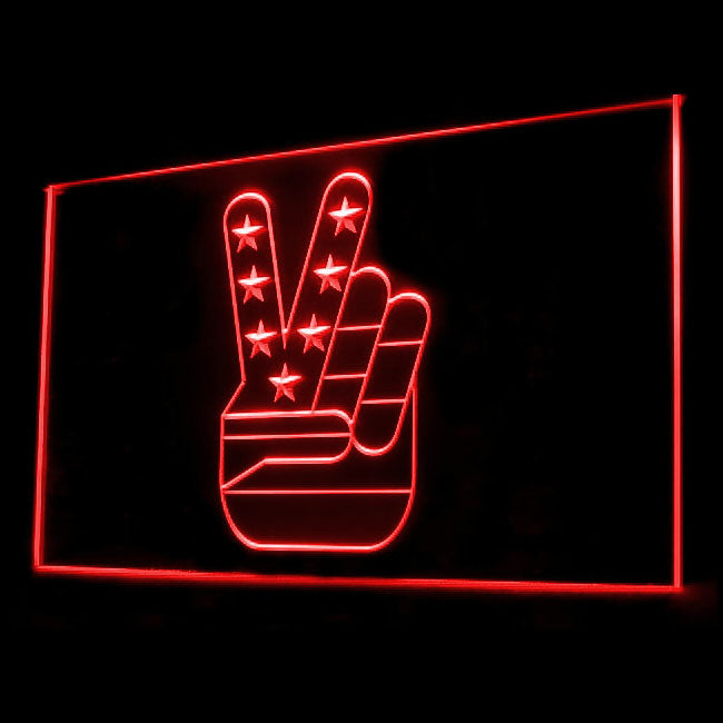 150022 Victory V US Flag SEALs Home Decor Open Display illuminated Night Light Neon Sign 16 Color By Remote