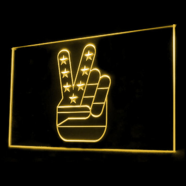 150022 Victory V US Flag SEALs Home Decor Open Display illuminated Night Light Neon Sign 16 Color By Remote