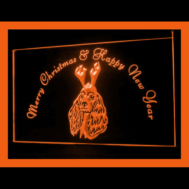 150045 Cocker Spaniel X'mas Christmas Shop Home Decor Open Display illuminated Night Light Neon Sign 16 Color By Remote