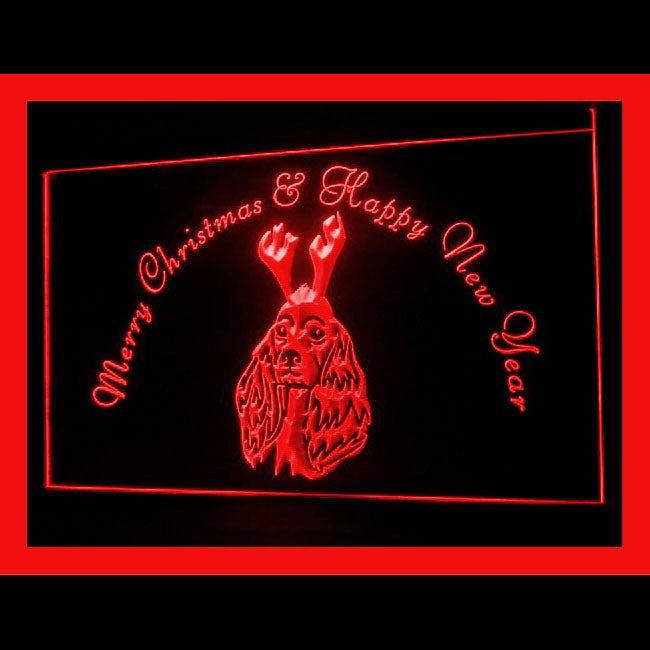 150045 Cocker Spaniel X'mas Christmas Shop Home Decor Open Display illuminated Night Light Neon Sign 16 Color By Remote