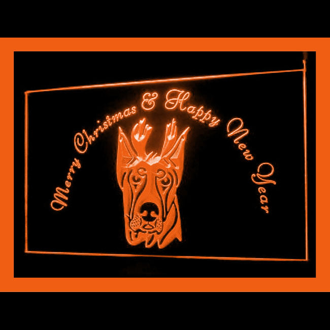 150048 Doberman Pinscher Christmas Pets Shop Home Decor Open Display illuminated Night Light Neon Sign 16 Color By Remote