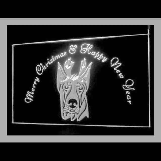 150048 Doberman Pinscher Christmas Pets Shop Home Decor Open Display illuminated Night Light Neon Sign 16 Color By Remote