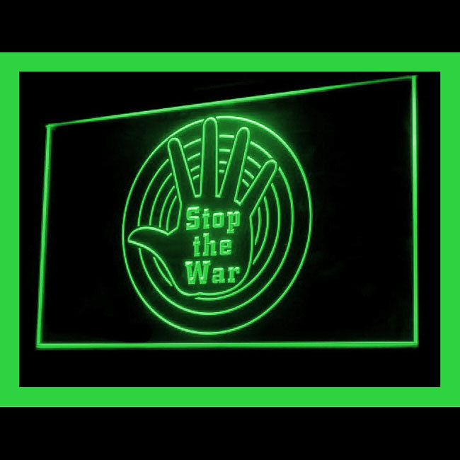 150057 Stop the War Gift Shop Peaceful Home Decor Open Display illuminated Night Light Neon Sign 16 Color By Remote