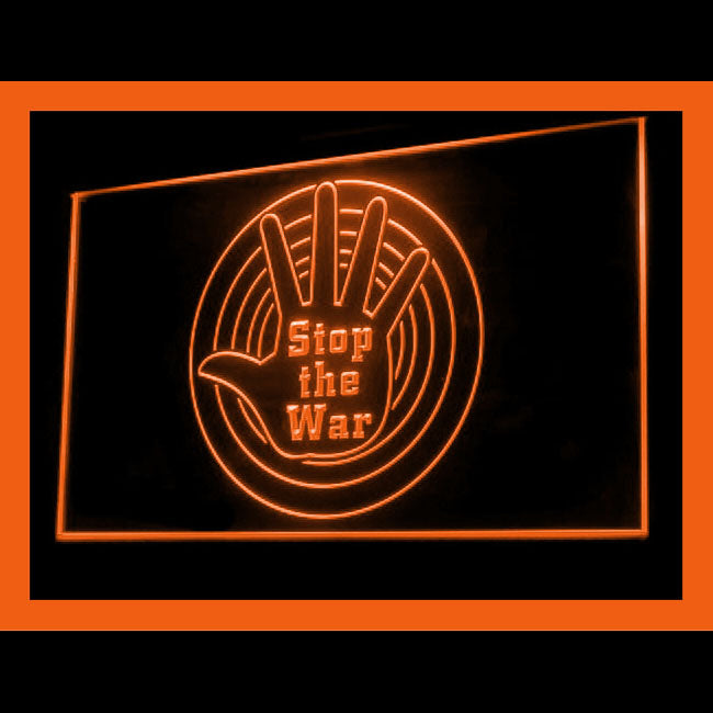 150057 Stop the War Gift Shop Peaceful Home Decor Open Display illuminated Night Light Neon Sign 16 Color By Remote