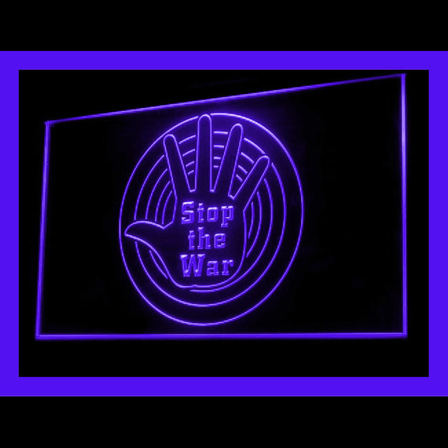 150057 Stop the War Gift Shop Peaceful Home Decor Open Display illuminated Night Light Neon Sign 16 Color By Remote