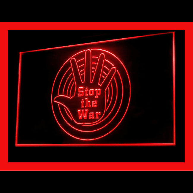 150057 Stop the War Gift Shop Peaceful Home Decor Open Display illuminated Night Light Neon Sign 16 Color By Remote