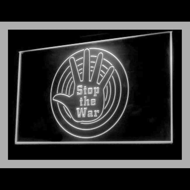 150057 Stop the War Gift Shop Peaceful Home Decor Open Display illuminated Night Light Neon Sign 16 Color By Remote