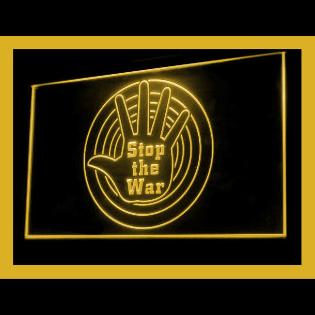 150057 Stop the War Gift Shop Peaceful Home Decor Open Display illuminated Night Light Neon Sign 16 Color By Remote