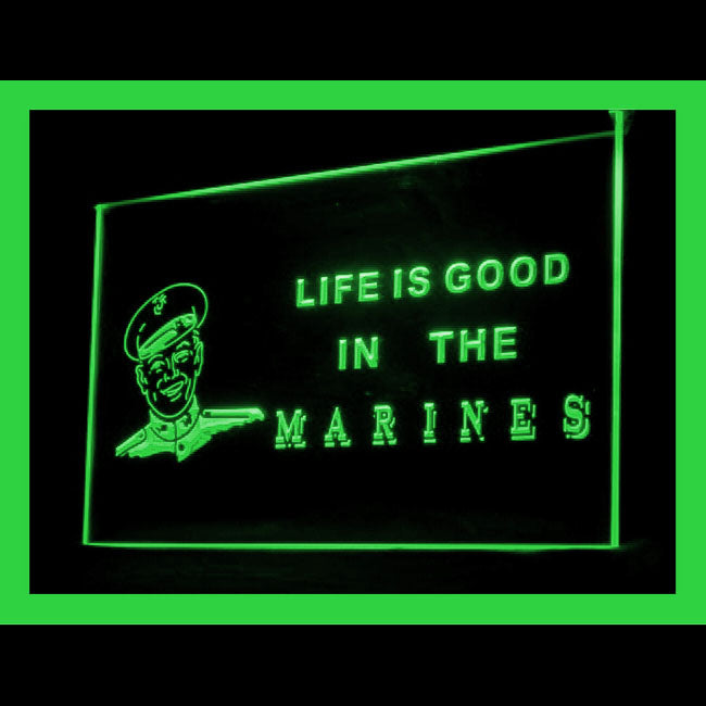 150071 Marines Life is Good Gift Shop Home Decor Open Display illuminated Night Light Neon Sign 16 Color By Remote