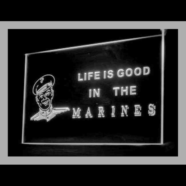 150071 Marines Life is Good Gift Shop Home Decor Open Display illuminated Night Light Neon Sign 16 Color By Remote