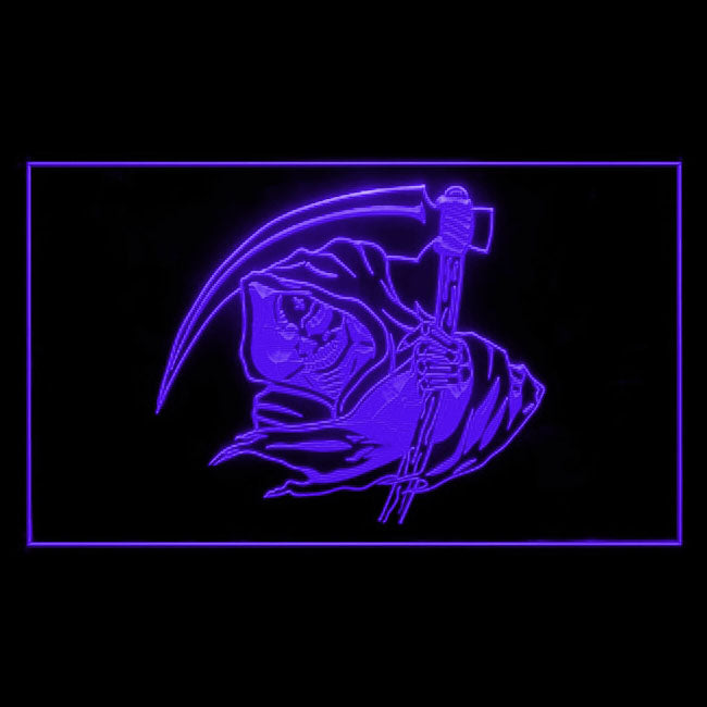 150085 Halloween Shop Grim Reaper Skeleton Skull Home Decor Open Display illuminated Night Light Neon Sign 16 Color By Remote