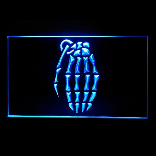 150086 Halloween Shop Hand Grenade Skull Skeleton Home Decor Open Display illuminated Night Light Neon Sign 16 Color By Remote