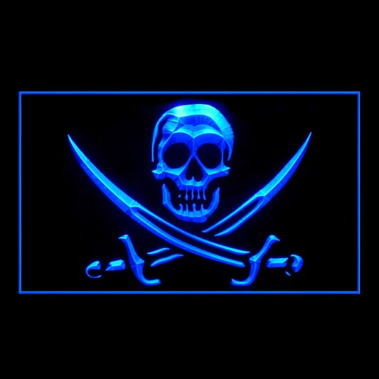 150090 Skull Skeleton Pirate Sail Halloween Shop Home Decor Open Display illuminated Night Light Neon Sign 16 Color By Remote