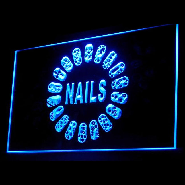 160019 Nails Beauty Salon Shop Home Decor Open Display illuminated Night Light Neon Sign 16 Color By Remote
