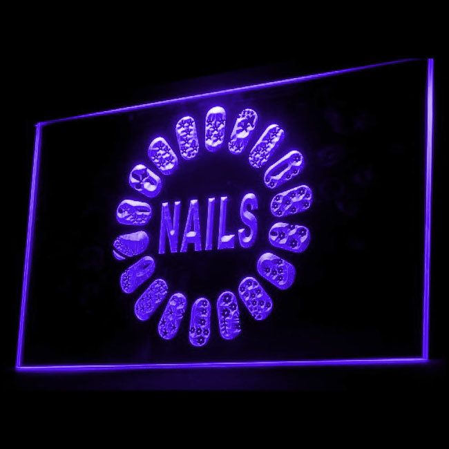 160019 Nails Beauty Salon Shop Home Decor Open Display illuminated Night Light Neon Sign 16 Color By Remote