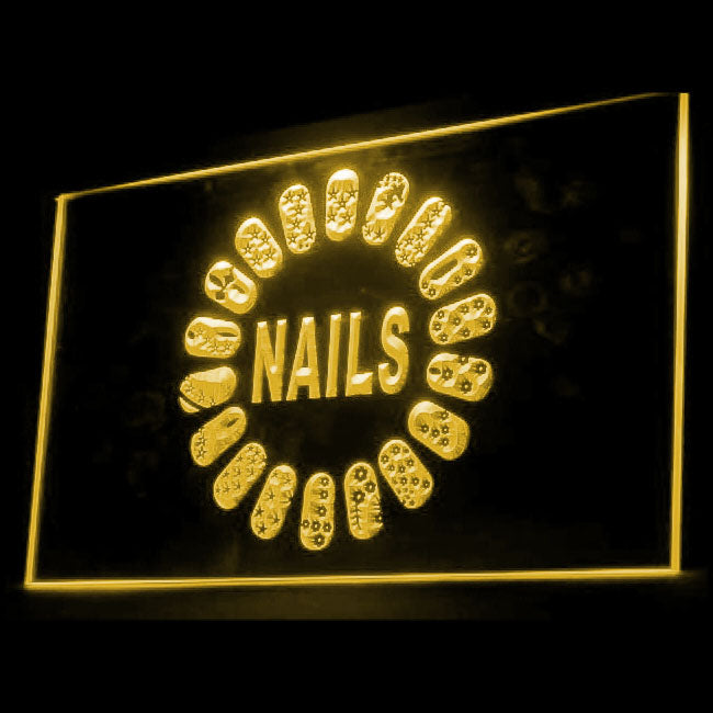 160019 Nails Beauty Salon Shop Home Decor Open Display illuminated Night Light Neon Sign 16 Color By Remote