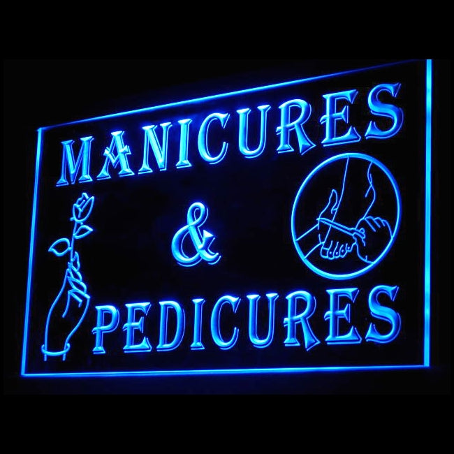 160055 Manicures Pedicures Beauty Salon Home Decor Open Display illuminated Night Light Neon Sign 16 Color By Remote