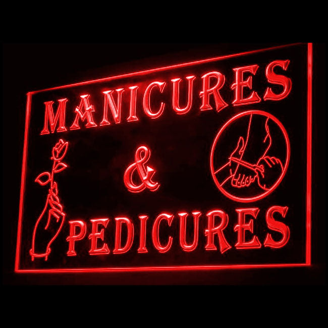 160055 Manicures Pedicures Beauty Salon Home Decor Open Display illuminated Night Light Neon Sign 16 Color By Remote