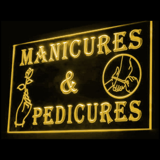 160055 Manicures Pedicures Beauty Salon Home Decor Open Display illuminated Night Light Neon Sign 16 Color By Remote