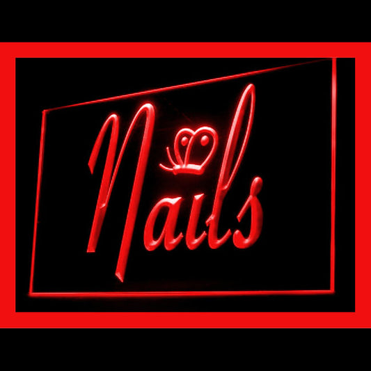 160073 Nails Beauty Salon Shop Home Decor Open Display illuminated Night Light Neon Sign 16 Color By Remote