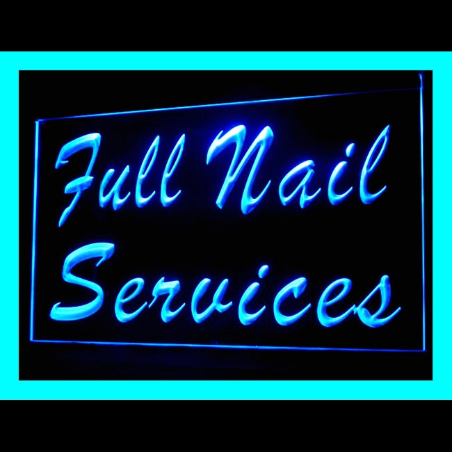 160097 Full Nail Services Beauty Salon Home Decor Open Display illuminated Night Light Neon Sign 16 Color By Remote