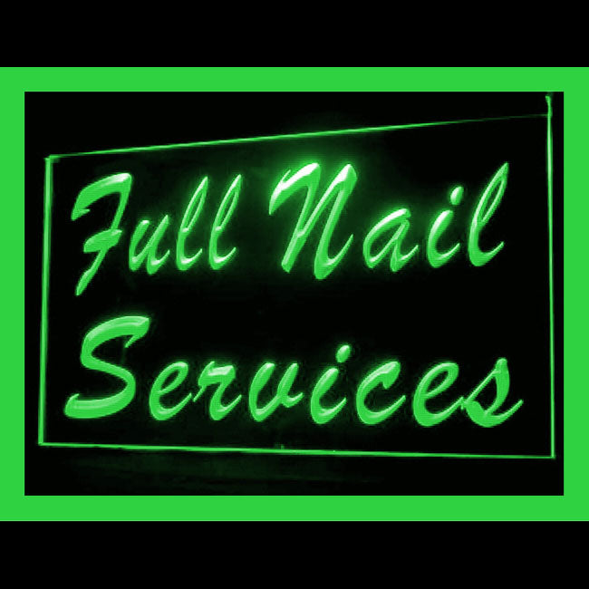 160097 Full Nail Services Beauty Salon Home Decor Open Display illuminated Night Light Neon Sign 16 Color By Remote
