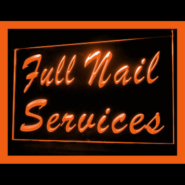 160097 Full Nail Services Beauty Salon Home Decor Open Display illuminated Night Light Neon Sign 16 Color By Remote