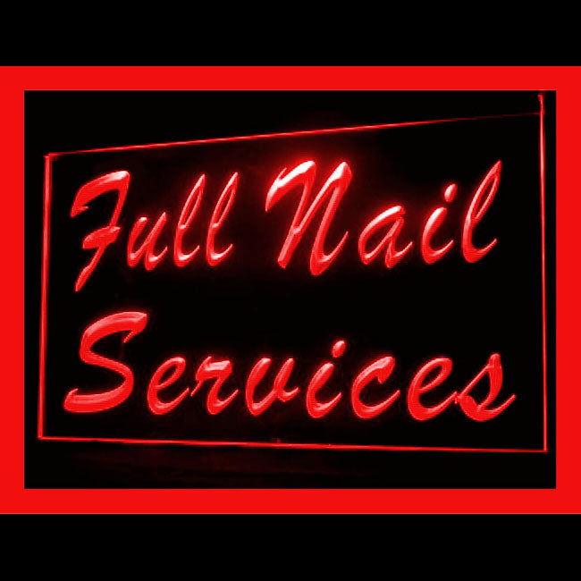 160097 Full Nail Services Beauty Salon Home Decor Open Display illuminated Night Light Neon Sign 16 Color By Remote