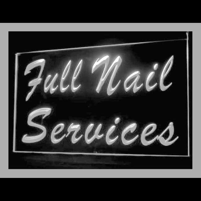 160097 Full Nail Services Beauty Salon Home Decor Open Display illuminated Night Light Neon Sign 16 Color By Remote