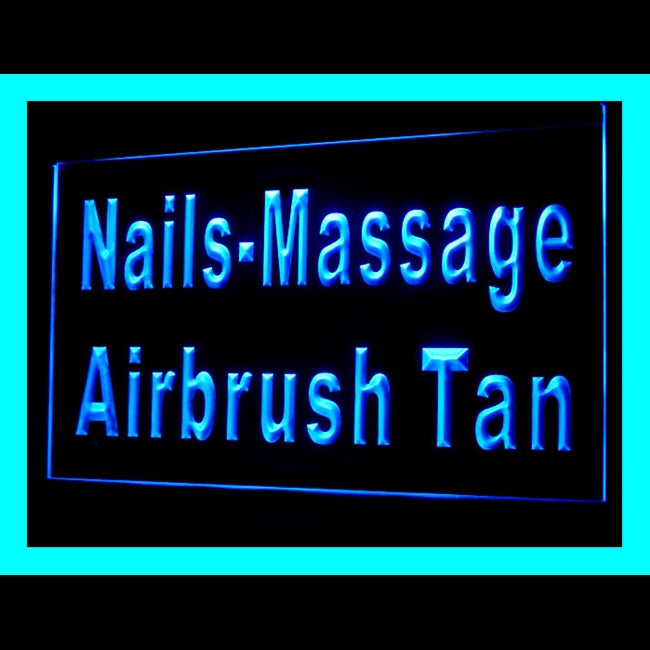160099 Nails Massage Airbrush Tan Beauty Home Decor Open Display illuminated Night Light Neon Sign 16 Color By Remote