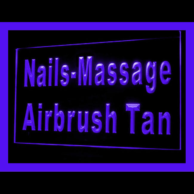 160099 Nails Massage Airbrush Tan Beauty Home Decor Open Display illuminated Night Light Neon Sign 16 Color By Remote