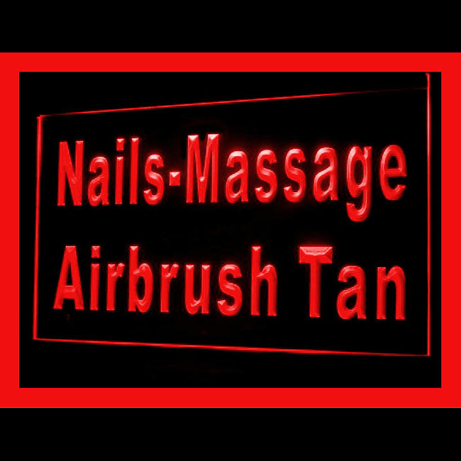 160099 Nails Massage Airbrush Tan Beauty Home Decor Open Display illuminated Night Light Neon Sign 16 Color By Remote
