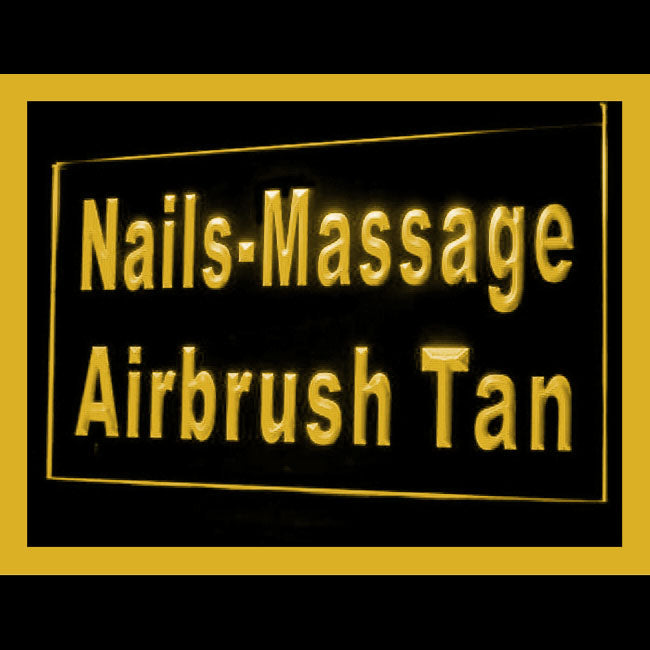 160099 Nails Massage Airbrush Tan Beauty Home Decor Open Display illuminated Night Light Neon Sign 16 Color By Remote