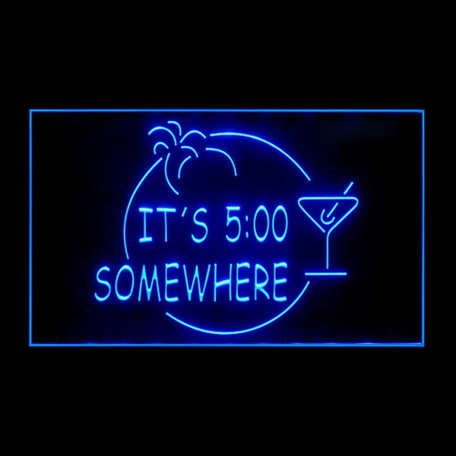 170005 ITS 5:00 Somewhere Bar Pub Home Decor Open Display illuminated Night Light Neon Sign 16 Color By Remote