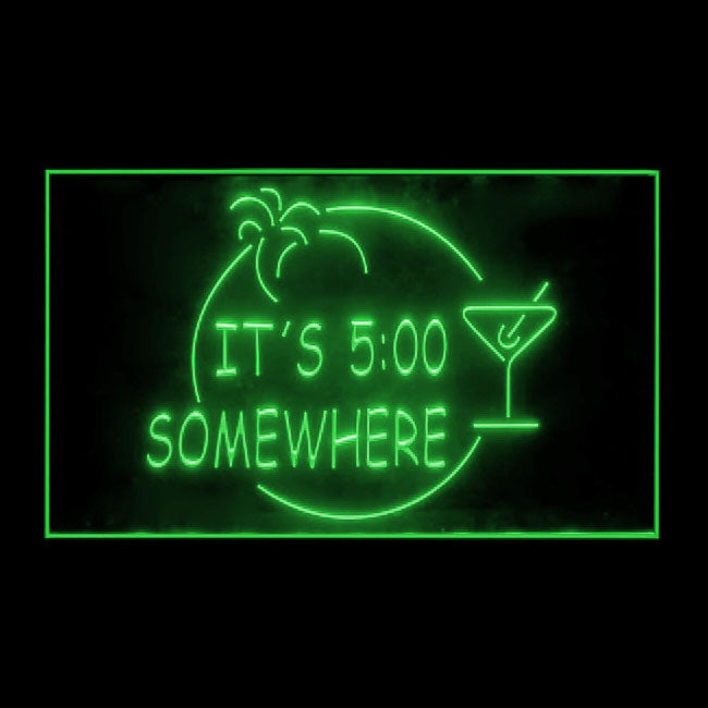 170005 ITS 5:00 Somewhere Bar Pub Home Decor Open Display illuminated Night Light Neon Sign 16 Color By Remote