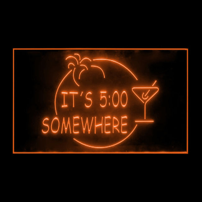 170005 ITS 5:00 Somewhere Bar Pub Home Decor Open Display illuminated Night Light Neon Sign 16 Color By Remote