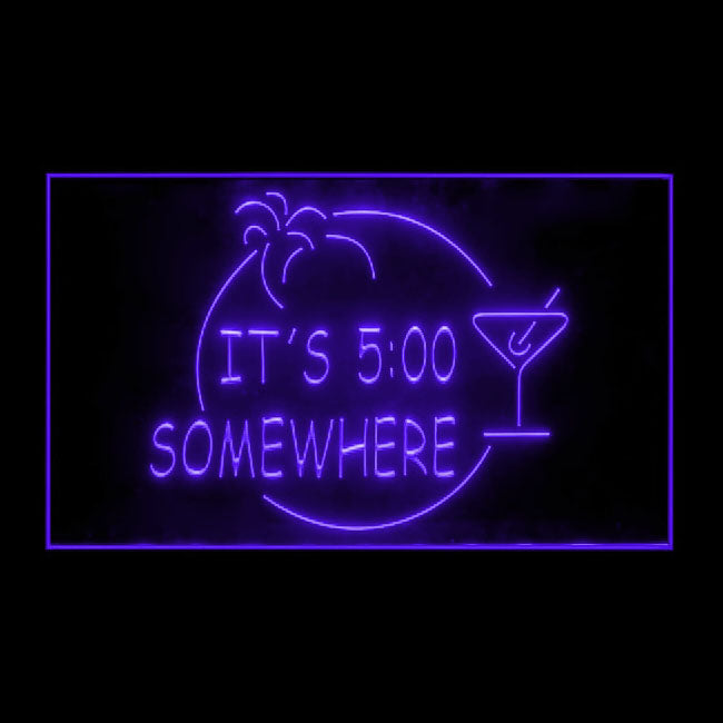 170005 ITS 5:00 Somewhere Bar Pub Home Decor Open Display illuminated Night Light Neon Sign 16 Color By Remote